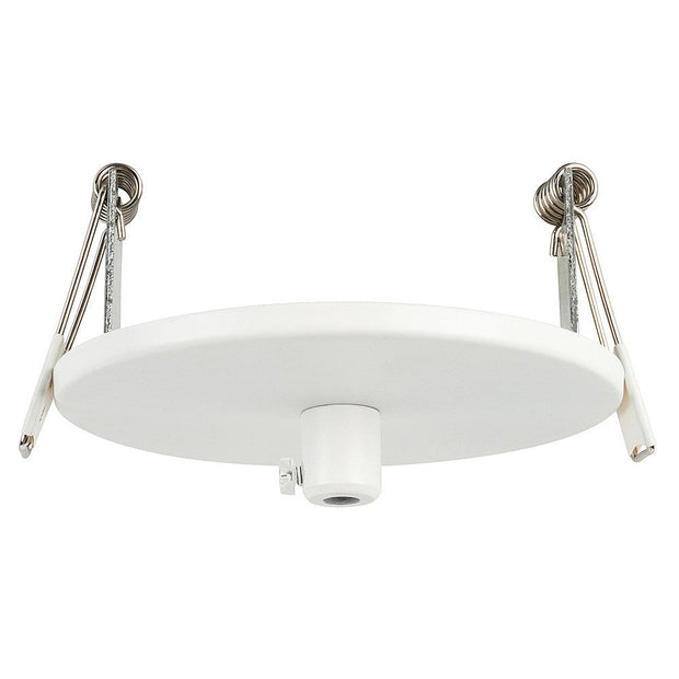 100mm Recessed Round Single Canopy White 90mm cutout