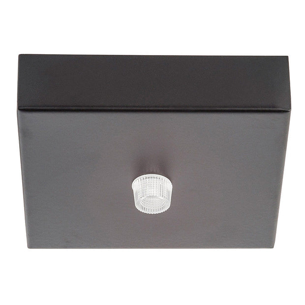 100mm Surface Mounted Square Single Canopy Black