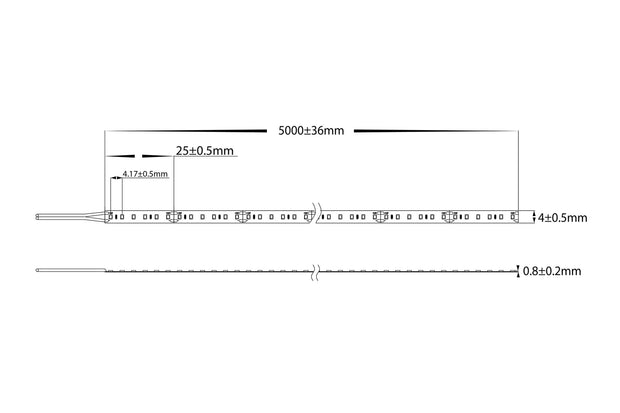 19.2W 24v 3000K Warm White 2216 Strip Lighting - IP20 / Metre