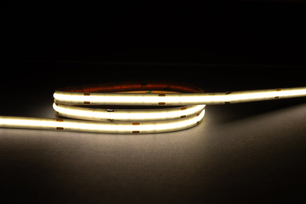 10W 12v 3000K Cool White COB Strip Lighting - IP20 / Metre