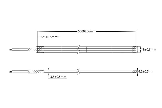 9.6W 24v 3000K Warm White Strip Lighting - IP67 / Metre