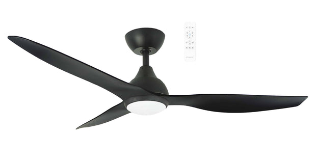Avoca 48 3 Blade DC Smart Ceiling Fan with Dim 20w CCT LED Light Black