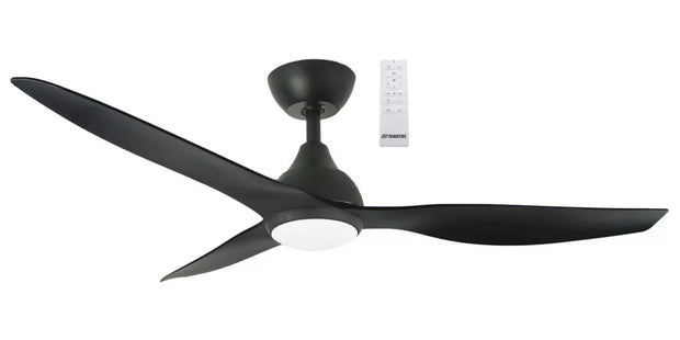 Avoca 52 3 Blade DC Smart Ceiling Fan with Dim 20w CCT LED Light Black