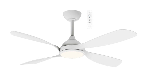 Hampton 52 4 Blade DC Smart Ceiling Fan with Dim 24w CCT LED Light White