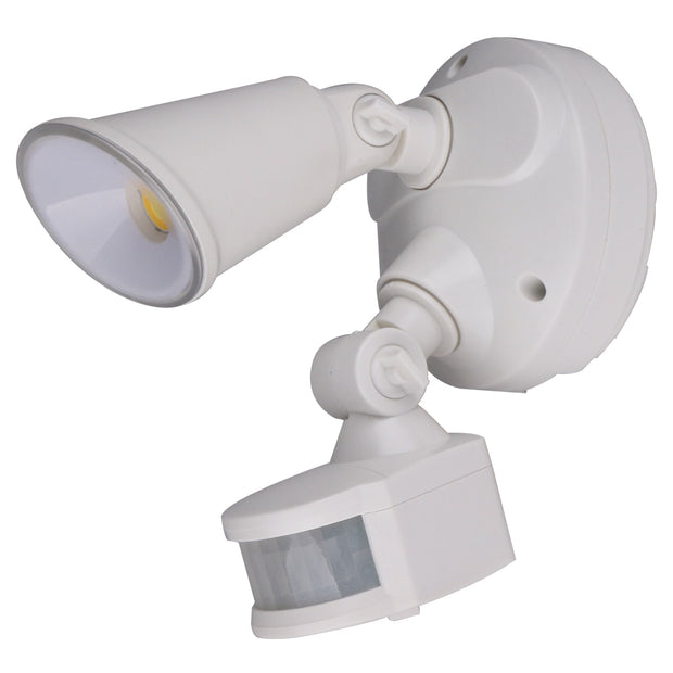 Defender - 10W Tri Colour  LED Flood Light with Sensor Polycarb - White