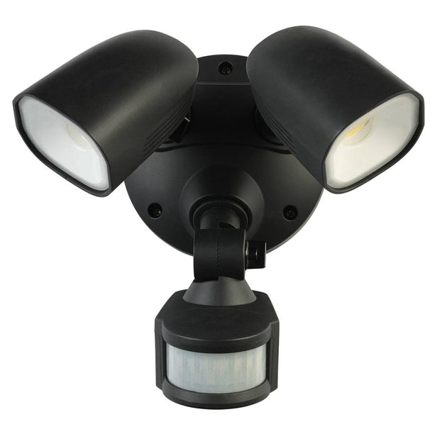 Shielder Black Twin Floodlight with Sensor - Lighting Superstore