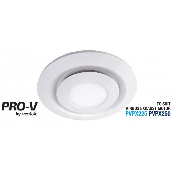 Airbus 250 LED Bathroom Exhaust Fan - Round - White