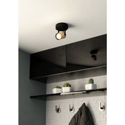 Cayuca 1 Light Spot Light Black and Wood