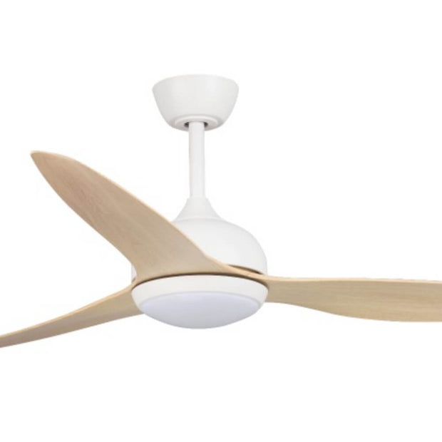 Eco Style 60 DC Ceiling Fan White with Beechwood Blades and LED Light
