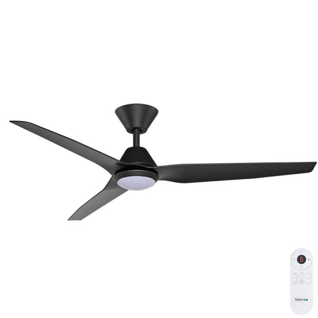 Infinity-ID 54 DC Smart Ceiling Fan Black with LED Light