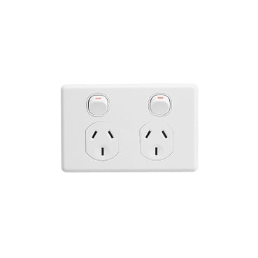 C2025-WE Clipsal Classic 10A Double GPO White