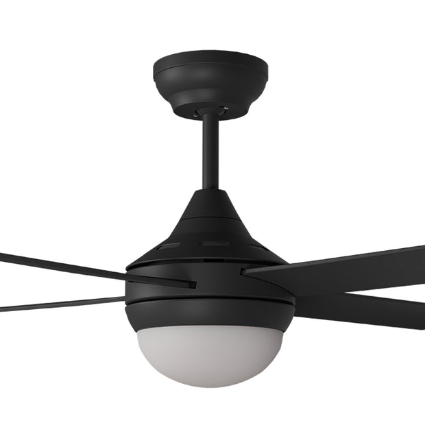 Heron V2 AC 52 Ceiling Fan Black 2 x E27 Light