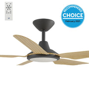 Storm DC 42 Ceiling Fan Black with Bamboo and LED Light