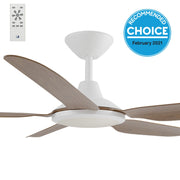Storm DC 48 Ceiling Fan White and Koa with LED Light