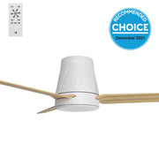 Profile DC 50 Ceiling Fan White and Bamboo with LED Light