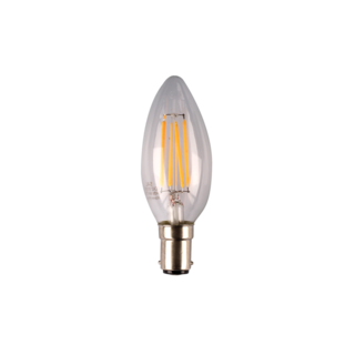 4w Dimmable Edison Screw (ES) LED Warm White Clear Candle Filament