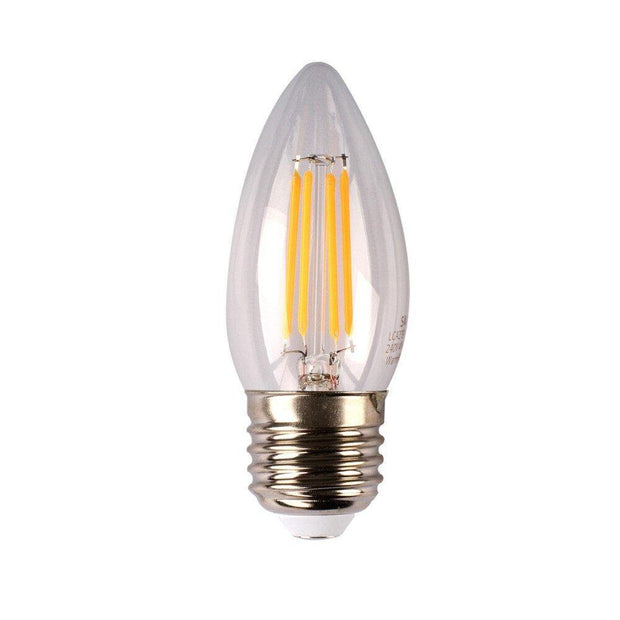 4w Dimmable Edison Screw (ES) LED Daylight Clear Candle Filament - Lighting Superstore
