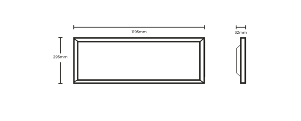 25w 4000K LED Backlit Panel 1200mm x 300mm White with Driver