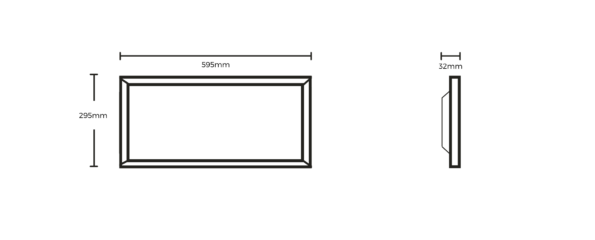 16w 4000K LED Backlit Panel 600mm x 300mm White with Driver