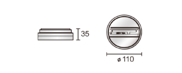 Surface-Mounted Base to suit 3 Circuit Track Head Black