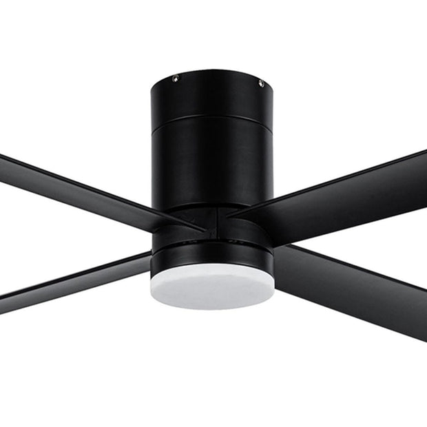 Carrara Flush 4 Blade 48 Hugger DC Smart Ceiling Fan with Dim 16w CCT LED Light Black