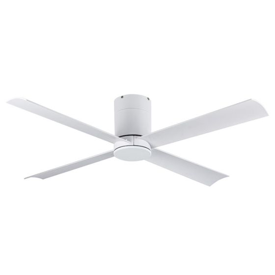 Carrara Flush 4 Blade 48 Hugger DC Smart Ceiling Fan White