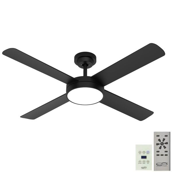 Pinnacle 52 DC Ceiling Fan Black with LED Light
