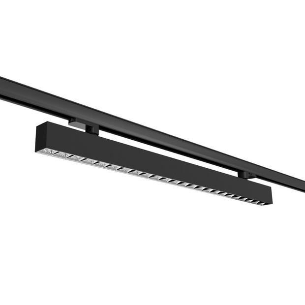 17w 498mm Linear Light with Track Mount and Louvre Lens Black 3000k