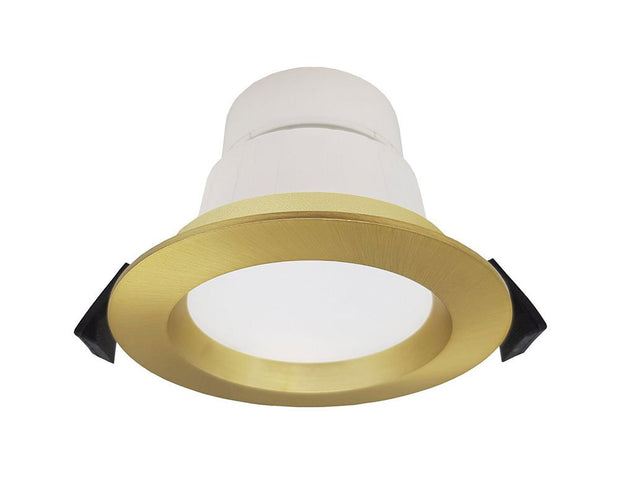 Roystar 9W Recessed Face LED Downlight TRI Colour - Brushed Brass