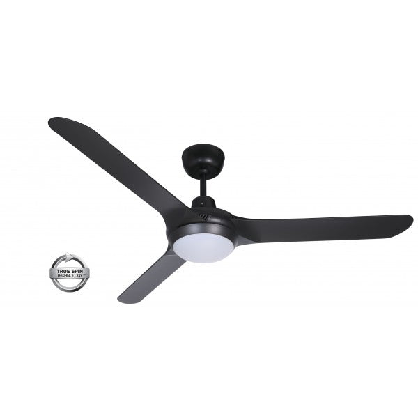 Spyda 56" ABS3 Blade Ceiling Fan with CCT LED Light - Black