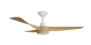 Turaco 48 Ceiling Fan White and Bamboo with LED Light