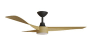 Turaco 52 Ceiling Fan Black and Bamboo with LED Light