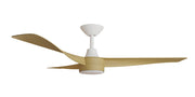 Turaco 52 Ceiling Fan White and Bamboo with LED Light
