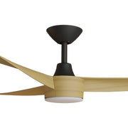 Turaco 56 Ceiling Fan Black and Bamboo with LED Light