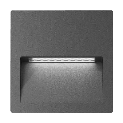 Zac 12V Square 5000K 4w Dark Grey Wall/Step Light
